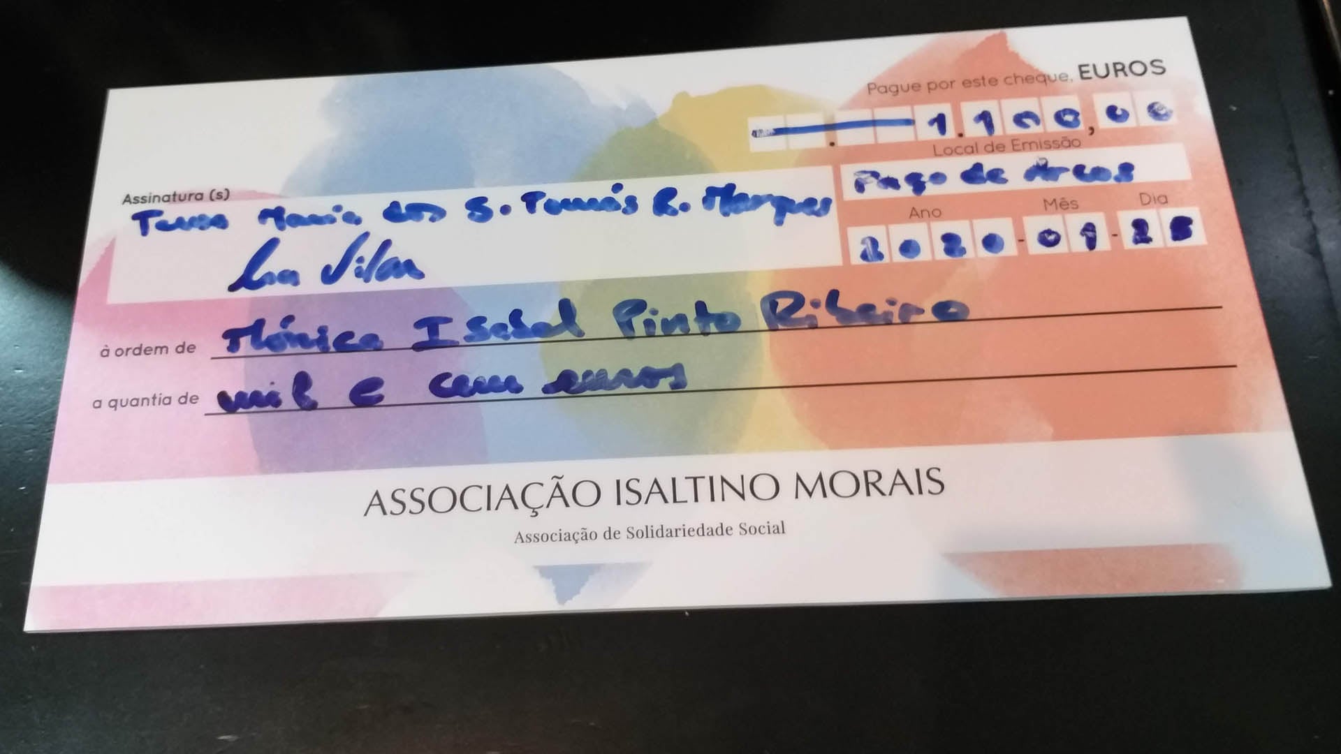 ENTREGUE A 1.ª BOLSA DE ESTUDO “ASSOCIAÇÃO ISALTINO MORAIS”