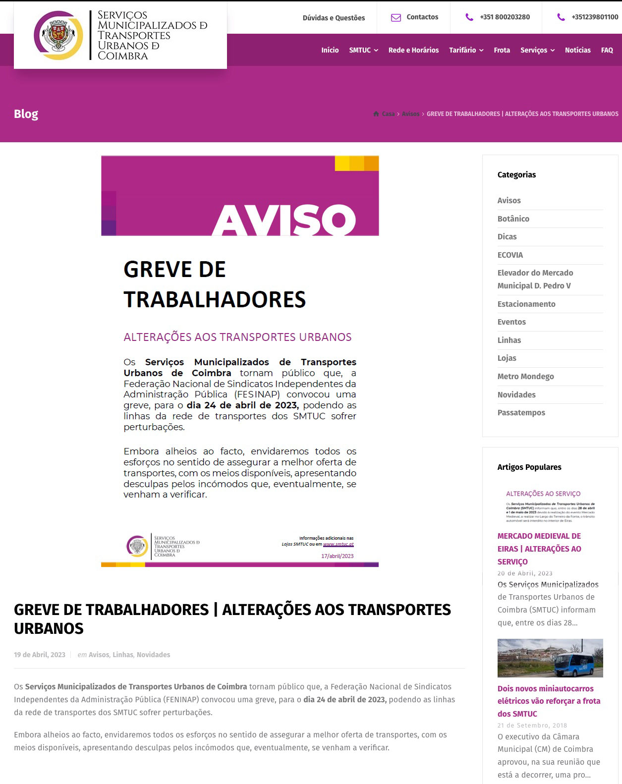 GREVE 24 de ABRIL – Coimbra